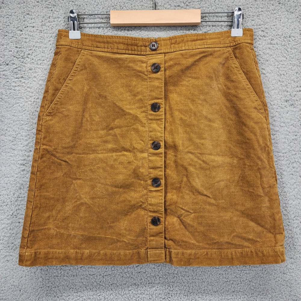 J. Crew Corduroy Button Front A-Line Mini Skirt‎ Camel Beige Size 6
